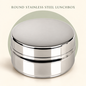 Boîte à lunch ronde en acier inoxydable à double étage avec couvercle hermétique pour la conservation de la fraîcheur - Product Image 2