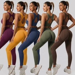 Legging de yoga et de course OEM pour femme, taille haute, uni, avec nœud, séchage rapide, respirant, avec poche - Product Image 2