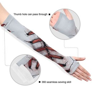 Printed Sublimation Transfer Print <b>Compression</b> <b>Arm</b> <b>Sleeve</b> UPF50+ Breathable Sun Protection Unisex Ice Silk Seamless Cooling Long - Product Image 3
