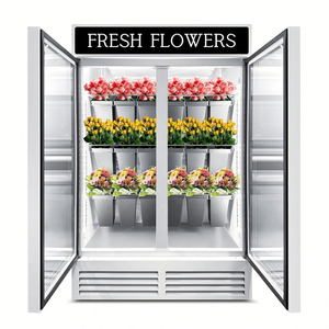 Glass Door Refrigerator 300L Stainless Steel Upright Cooler with LED Lighting - Product Image 4