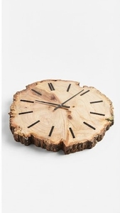 Rustic Mango Wood Wall <b>Clock</b> Round Analog Quartz <b>Battery</b> Operated Natural Wood Design - Product Image 5