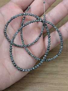 Cuentas de Diamantes Naturales Grises Sal y Pimienta al por Mayor, 4mm, Facetadas, Redondas, Sueltas, para Fabricación de Joyería, 15 pulgadas - Product Image 4