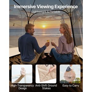 72x72 Clear <b>Bubble</b> Pop-up Sports Tent for 2-4 Persons Waterproof Outdoor Pod Floor Mat <b>Top</b> Cover for Garden Igl - Product Image 6