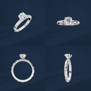 Bague de fiançailles classique pour femme avec diamant rond brillant PT950, bijoux en diamant de laboratoire - Product Image 6