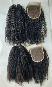 Extensiones de Cabello Humano Real con Cierre de Encaje HD Remy Virgen de la India del Sur, Textura Lisa y Rizada, Todos los Tamaños - Product Image 4
