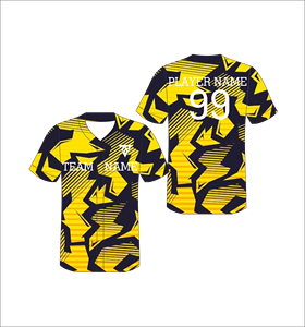 เสื้อเบสบอลแบบกำหนดเองสำหรับผู้ชาย แขนสั้น พิมพ์ลายเรขาคณิตแบบระเหิด โพลีเอสเตอร์ดูดซับความชื้น ชื่อทีม หมายเลขผู้เล่น - Product Image 5