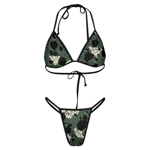 Ensemble de bikini personnalisé pour femme à imprimé camouflage, maillot de bain triangle dos nu, string échancré - Product Image 6