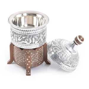 Chauffe-plat en bois artisanal haut de gamme avec couvercle en acier inoxydable martelé, pot isotherme pour une restauration de luxe à domicile - Product Image 5