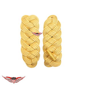 KEW Epaulettes Yellow <b>Braided</b> Bullion Wire Shoulder Board Eco-Friendly Vintage Style Customizable Luxury Durable <b>Accessory</b> - Product Image 1