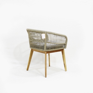 เก้าอี้รับประทานอาหารแบบเชือกถักที่กำลังเป็นที่นิยม - ขาไม้เนื้อแข็งทนทาน เบาะนั่งนุ่มสบายสำหรับระเบียง - Product Image 6