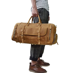 Custom Made Club Hub Industries Genuine <b>Leather</b> Eco-friendly Sports Duffle Laptop <b>Bag</b> 50-70L Capacity Business Retro Style - Product Image 1