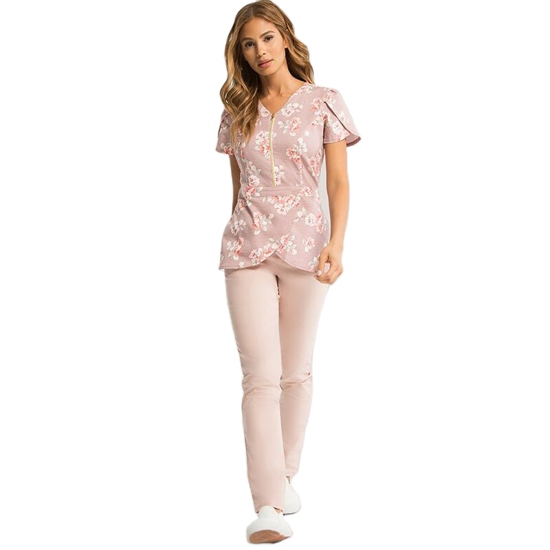 Customized Nurse Uniform Hospital Beauty Salon Staff Uniform Working Clothes Set Working Uniform Nursing Scrub