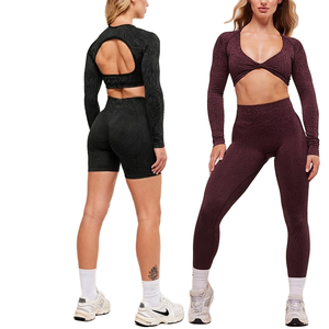 Conjunto de Yoga Personalizado para Mujer, Talla Grande, Leggings y Top de Manga Larga con Logotipo Frontal, Ropa Deportiva, Marca Privada OEM - Product Image 1