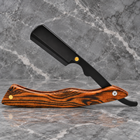 Rasoir de barbier à manche en bois naturel noir et brun foncé, lame en acier inoxydable, logo personnalisé, service OEM