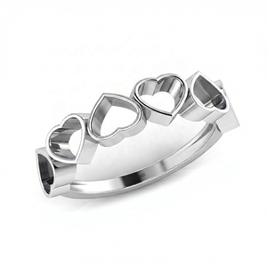 925 Sterling <b>Silver</b> 6mm Heart Breastmilk Keepsake <b>Ring</b> 14K Gold Plated Bezel Setting Minimalist Eternity Band Memorial <b>Ring</b> for - Product Image 1