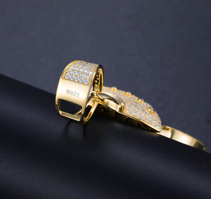 Orelia Luxe Gold Color Moissanite UFO Pendant <b>Chain</b> Necklace Custom Letter Charm Hiphop Unisex Jewelry for Streetwear Gift - Product Image 3