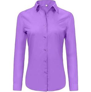 Camisas de Vestir Personalizadas para Mujer, Manga Larga, Blusas de Oficina Casuales, Ecológicas, Transpirables, 100% Algodón, Silueta Recta - Product Image 1