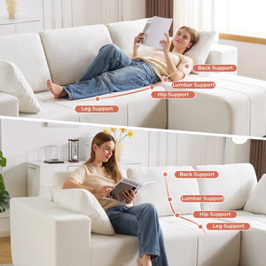 COMPRESSION <b>SOFA</b> Living Room Modern Linen Fabric Sectional <b>Sofa</b> OEM brand name High Density Sponge Metal - Product Image 4