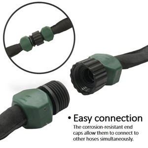 Tuyau d'arrosage plat noir de haute qualité de 3/4 "de diamètre avec trempage réglable et anti-corrosion Options de 25 pieds/50 pieds/75 pieds - Product Image 4