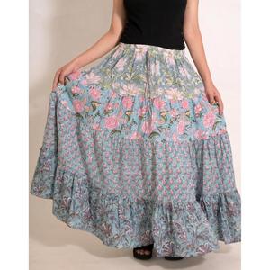 Handmade Indian Cotton <b>Patchwork</b> Printed Maxi <b>Skirt</b> Boho Long <b>Skirt</b> Festival Wear Hippie Clothing for Women - Product Image 1