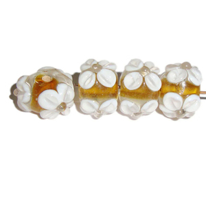 Perles en verre soufflé à la main à motif floral |   Perles en vrac de 2 mm, 10 mm, 12 mm |   Éléments décoratifs transparents pour la création de bijoux DIY style bohème |   Fournitures pour la taille - Product Image 1