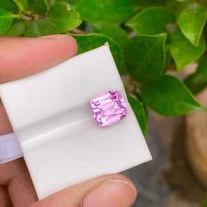 Pierre de Kunzite naturelle taille coussin, pierre précieuse rose en vrac, facettée, qualité supérieure, pour la fabrication de bijoux - Product Image 5