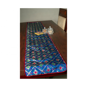 Rústico de moda 72 pulgadas 300g Eco-Conscious Jacquard Floral camino de mesa 100% cielo azul algodón tejido a mano Patchwork para bodas GOTS - Product Image 5