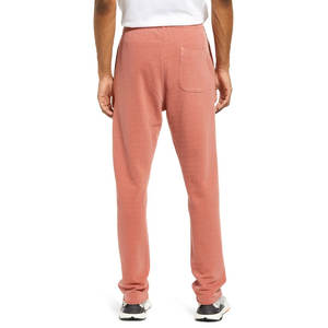 Pantalon de jogging en molleton de coton coupe confortable rose saumon avec logo personnalisé imprimé avec décoration de poches latérales vintage - Product Image 2