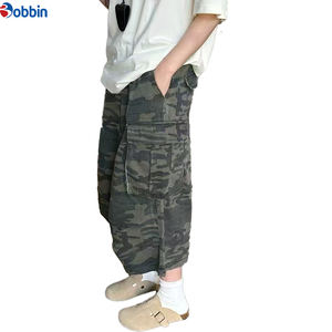 กางเกงยีนส์ขาสั้นทรงตรงสไตล์ฮิปฮอปสตรีทแวร์สำหรับผู้ชาย ลายพรางวินเทจ กระเป๋าคาร์โก้ ระบายอากาศได้ดี เหมาะสำหรับฤดูร้อน ซิปหน้า ปรับแต่งได้ - Product Image 2