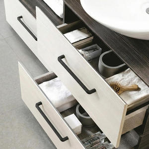 Tiradores de cajón de aleación de zinc duraderos, materiales de ferretería, tirador de muebles de estilo moderno en negro mate para gabinetes de cocina y tocadores de baño - Product Image 6
