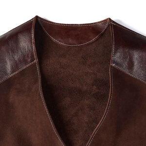 Chaleco de cuero sin mangas a la moda para hombre, talla grande, chaleco de cuero para motocicleta, chaleco de cuero de vaca para hombre. - Product Image 6