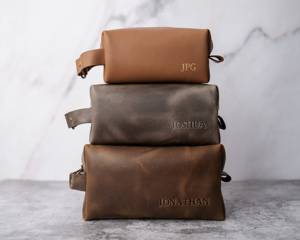 Vintage Leather Toiletry Bag Men Travel Cosmetic Organizer Waterproof <b>Shaving</b> Dopp <b>Kit</b> Bag LTB-0112 - Product Image 1