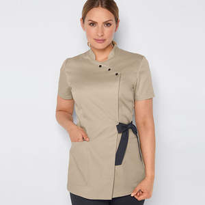 Nouvelle Tunique de Salon de Beauté Personnalisée, Uniforme Élastique pour Manucure et Spa, Blouse de Travail avec Dentelle Ajustable Tricotée pour Femmes Grandes Tailles - Product Image 3