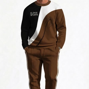 Autumn Winter Men Tracksuit 2 Piece <b>Set</b> Heavyweight Cotton Fleece <b>Set</b> Premium Streetwear Custom Clothing Factory Direct Supply - Product Image 1