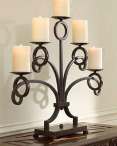 Black Iron Arch Tea <b>Light</b> Holder 5 Candle Vine <b>Leaf</b> Design Metal Candle Holder for Home Decor - Product Image 2
