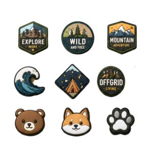 Custom Shape Soft PVC Rubber Patches 2D 3D Embossed Logo Badge Waterproof Durable Sew On Velcro for <b>Hats</b> <b>Bags</b> Clothing Backpacks - Product Image 6