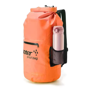 Orange Waterproof Dry Bag PVC <b>Roll</b> <b>Top</b> <b>Backpack</b> 10L 20L Outdoor Kayaking Swimming Hiking Pack - Product Image 1