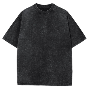 T-shirt vintage délavé à l'acide, streetwear, effet vieilli, en coton épais, avec logo, épaules tombantes, coupe oversize, logo personnalisé - Product Image 2