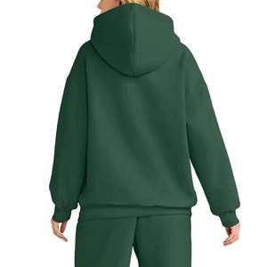 <b>Women's</b> Solid Color Hooded Anti-Pilling 100% Cotton <b>Fleece</b> Streetwear Long Sleeve Oversized Sweatshirt Pockets Autumn/Winter - Product Image 5