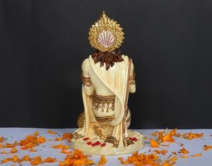 Nirmala Handicrafts - Estatua de Hanuman Hecha a Mano en Resina, Bañada en Oro, Ídolo de la Divinidad Hindú de Rajasthan, para Mesa, Hogar, Mandir, Religioso - Product Image 6