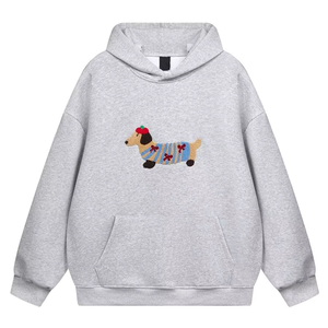 Men's Casual Autumn Eco-friendly Fleece Pullover <b>Hoodie</b> 100% Cotton Digital Printed Cartoon <b>Dog</b> Embroidery Loose - Product Image 1