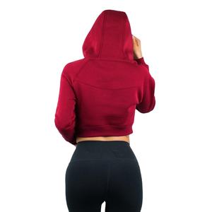 Sudadera con capucha recortada delgada de alta calidad para mujer, diseño de impresión acolchada personalizada, cuello con capucha con logotipo, sudaderas con capucha en blanco - Product Image 2