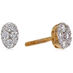 Luxury Gold Tone Oval lab Grown <b>Cluster</b> Ring with Brilliant Pavé <b>Crystal</b> Setting and Elegant Classic Statement Design - Product Image 1