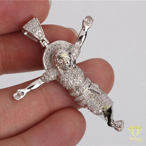 Pendentif ange de luxe avec diamants Moissanite VVS en argent sterling 925 - Product Image 5