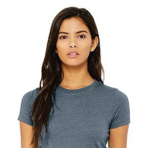 Camiseta de Manga Corta para Mujer, Cuello Redondo, Algodón Gris, Corte Regular, Color Sólido, Tejido Jersey Informal, Transpirable, para Todas las Temporadas - Product Image 2