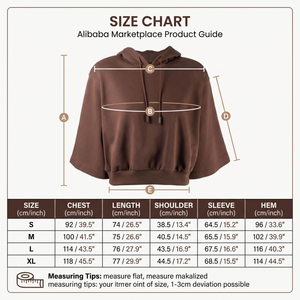 Sudadera con capucha extragrande OEM al por mayor para mujer, de manga corta, de felpa francesa gruesa, con cremallera, lentejuelas y logotipo personalizado, color marrón. - Product Image 6