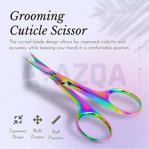 Tijeras para Cutículas de Acero Inoxidable con Recubrimiento de Titanio Arcoíris, Hoja Curva y Punta Afilada para Manicura y Cuidado de Uñas - Product Image 4