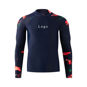 Maillot de bain anti-UV à manches longues pour homme, imprimé par sublimation, séchage rapide, motif floral, logo frontal, pour adulte - Product Image 6