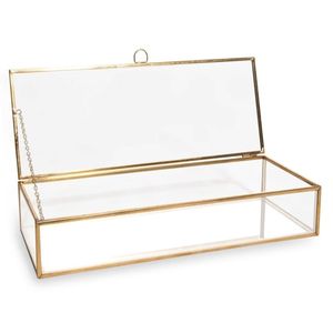 Customized Partition Decorative Metal & Glass Storage <b>Boxes</b> With Metal Frame For Jewelry Organizers And Glass Jewelry <b>Boxes</b> - Product Image 1