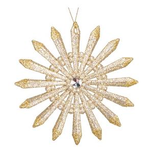 Décoration de Noël et du Nouvel An populaire, or et argent mélangés, paillettes acryliques 3D, couronne, pomme de pin, flocon de neige, ornement unique en éclats - Product Image 6